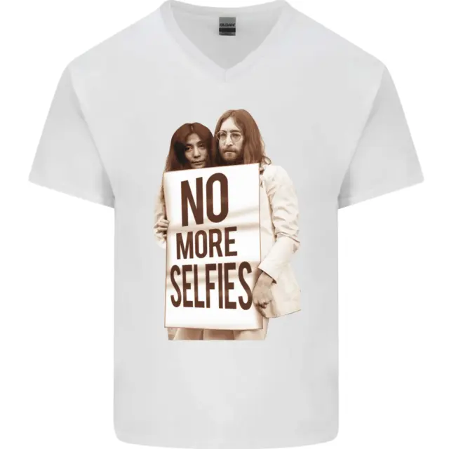 T-shirt da uomo scollo a V con scollo a V no selfie divertente fotografia fotografica