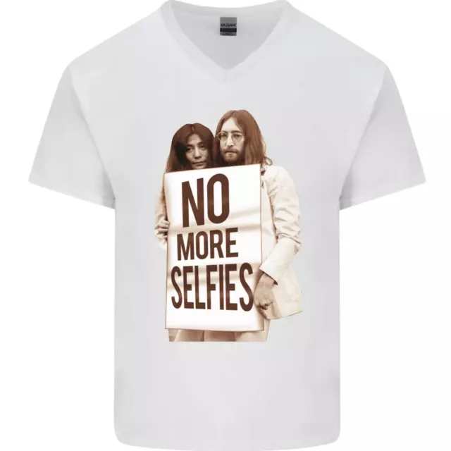 T-shirt da uomo scollo a V con scollo a V no selfie divertente fotografia fotografica