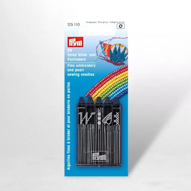 Agujas de bordado y perlas Prym, 1x 25 piezas