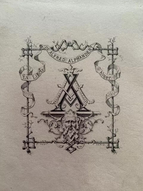 Ex-libris ALPHANDERY Alfred, A0211, 62 x 54 mm, 19th century, engraver HUOT G.
