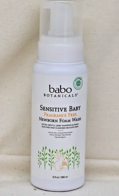 BABO Botanicals Sensitive Baby Fragrance Free Newborn Foam Wash Exp 5/25 VEGAN