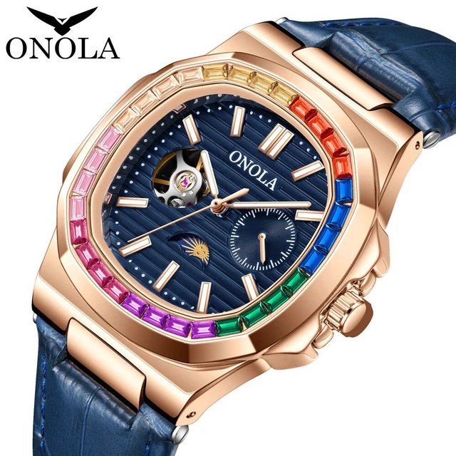 Orologio Meccanico Impermeabile Xingchen Diamante Arcobaleno Più Venduto Coppia Moda