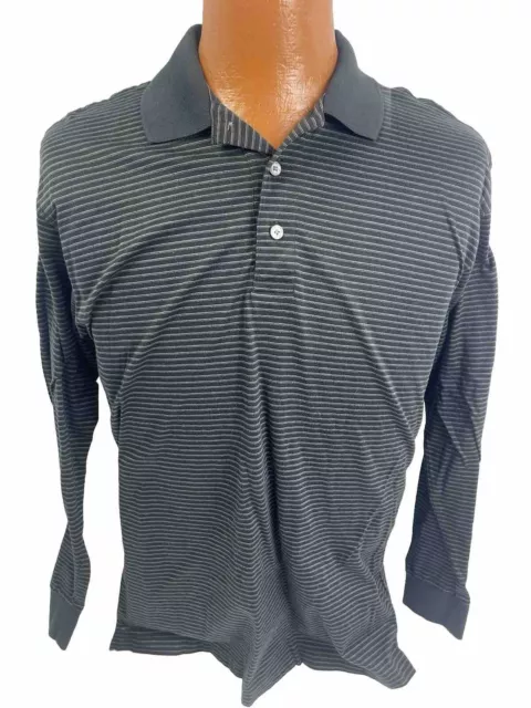 Nike Long Sleeve Polo Men's Medium Black Golf Shirt