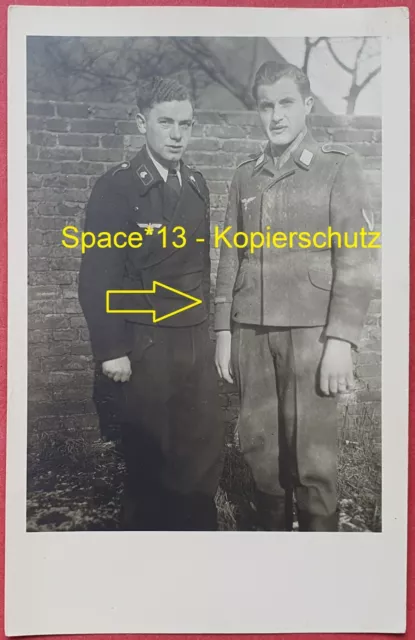Foto HG Soldat & Panzermann Portrait wk2 Wehrmacht Flieger HG Ärmelband Tank ww2