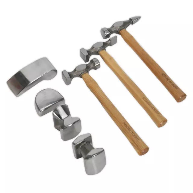 Sealey CB507 Panel Beating Set 7pc Drop-Forged Hickory Shafts