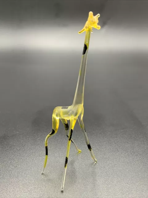 VINTAGE SPUN ART GLASS ANIMAL FIGURE FIGURINE Giraffe