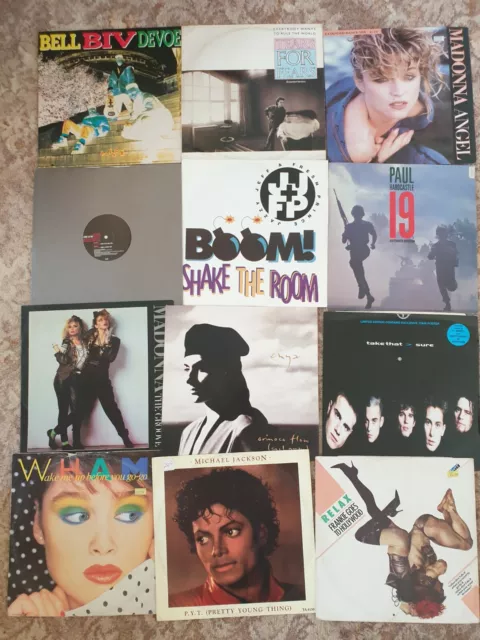 Joblot 108 x 12" Vinyl record collection Pop 80's 90's dance disco