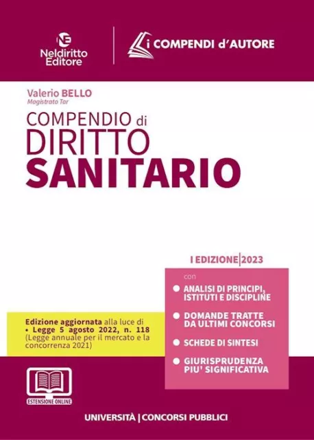 Compendio Di Diritto Sanitario. Con Estensione Online  - Bello Valerio -