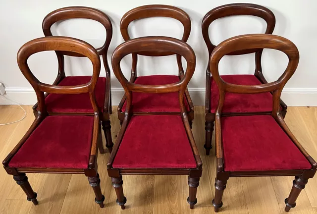 set of 6 mahogany balloon back chairs