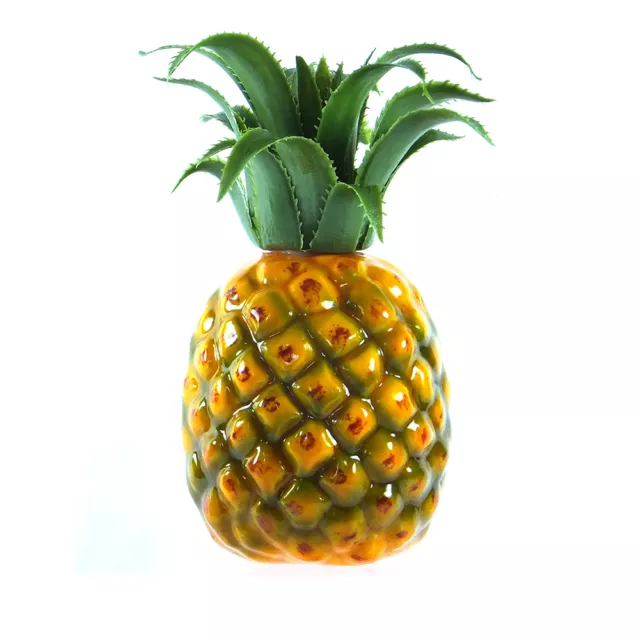 Artificial Medium Pineapple 7-in Plastic Decorative Fruit Yellow Pineapples Fake