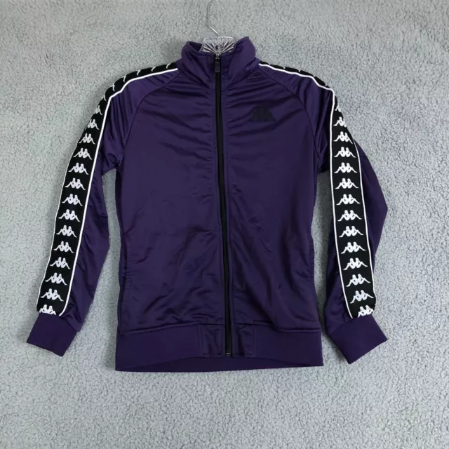 Kappa Jacket Womens XS Purple Black Lightweight Zip Track Coat Ladies Adult