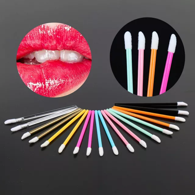 Lot 50Pcs Lipgloss Wand Lipstick Lip Brush Disposable Applicator Makeup Too-wf