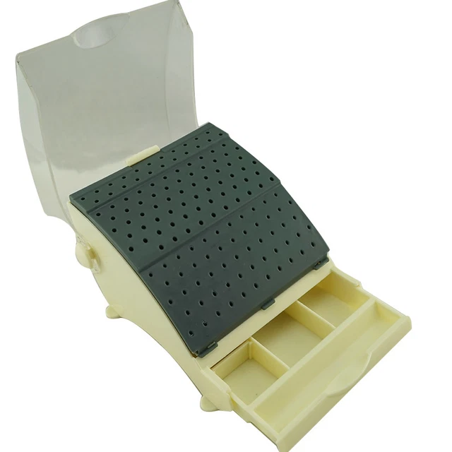 Dental Bur Block / Holder / Station with Pull out Drawer - Holds 142 Burs Green