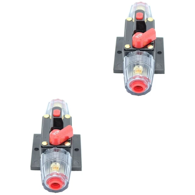 2 STÜCKE 40 AMP Inline-Leistungsschalter Stereo-Audio-Auto RV 40A Sicherung 12V