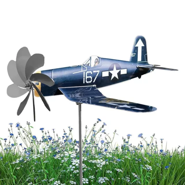 Garden Decoration Airplane Weather Vane Metal Aircraft Windmill  Outdoor