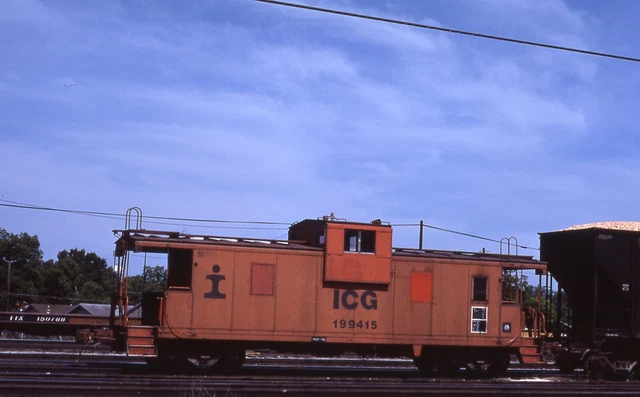 Orig Slide ICG Illinois Central Gulf Centralia Caboose #199445 Jackson MS 1985