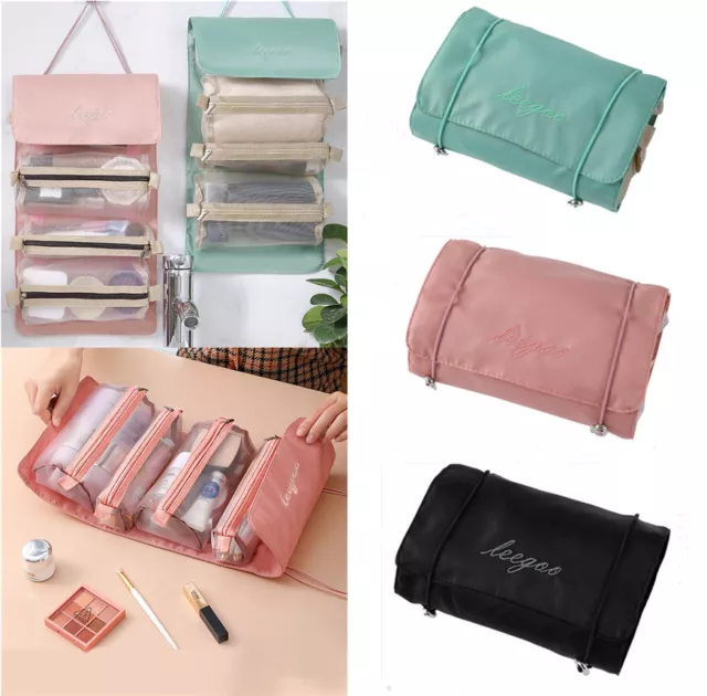 Travel Cosmetic Storage MakeUp Bag Roll Up Hanging Toiletry Wash Organizer Pouch