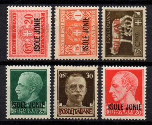 c996 Greece Italy IONIAN ISLANDS 1941 ovpt "ISOLE JONIE" (Vl. 1-4-5-7-11-12) MNH