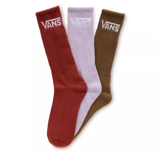 Vans Off The Wall Classic Crew 3 Pack Socks - Red Multi