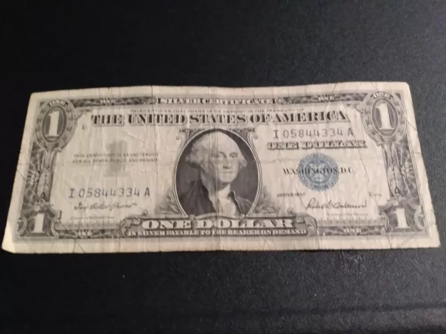 1957  Dollar Bill  Blue Star Silver certificate 