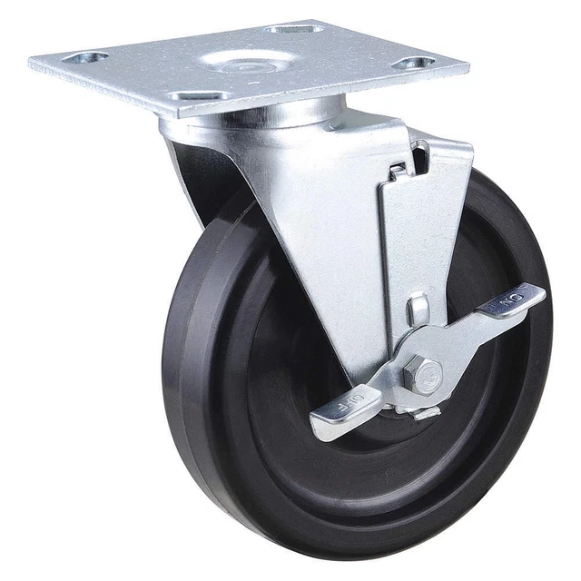 GRAINGER APPROVED 33H643 NSF-Listed Plate Caster,Swivel,450 lb.