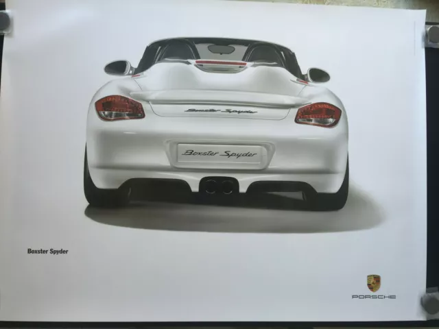 Porsche Official Boxster Spyder Studio Rear View Showroom Poster 2010.