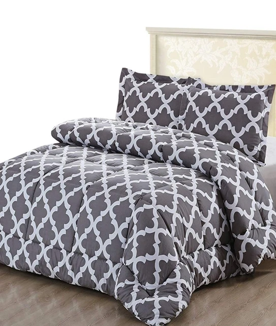 Utopia Bedding Set Piumino Matrimoniale  Leggero e 2 Federe (230x240) Grigio