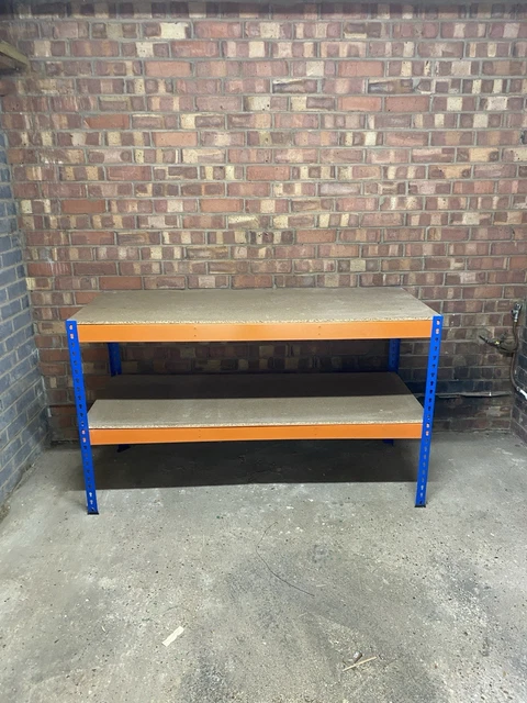 Garage Racking Used GARAGE RACKING. HEAVY Duty Rack. Orange and Blue. Used Garage Storage ...