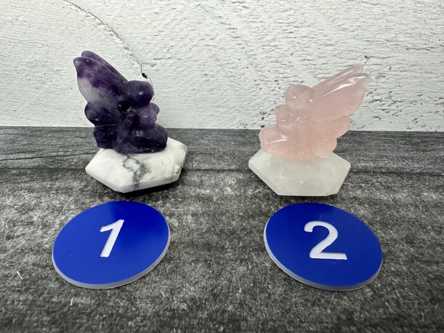 Fairy (1.1") with Hexagon (1.2") Carved Natural Crystal Figure