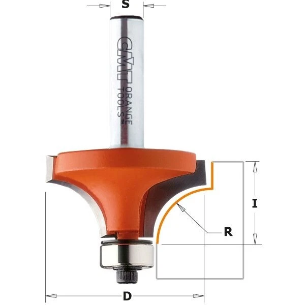 Fraise à Rayon Concave CMT K938-222 - Pour Arrondir Bords Et Coins - Ø8mm - Rayon 22.2mm