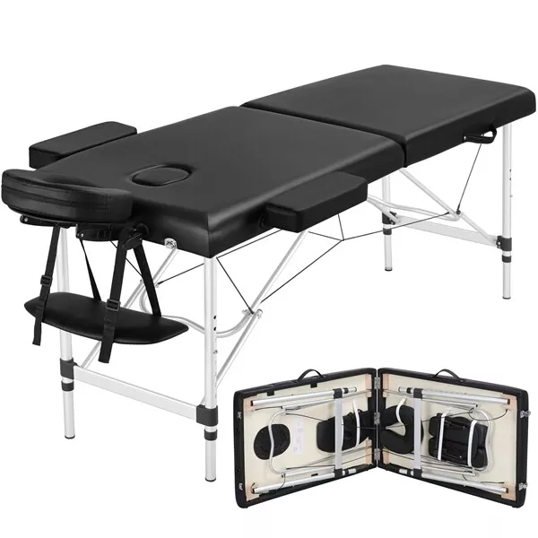 Massage Bed Massage Table 2-Zone Massage Bed Massage Bench Height Adjustable