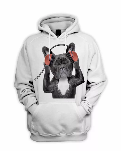 French Bulldog DJ Style Men's Hoodie - Hooded Sweatshirt Bull Dog