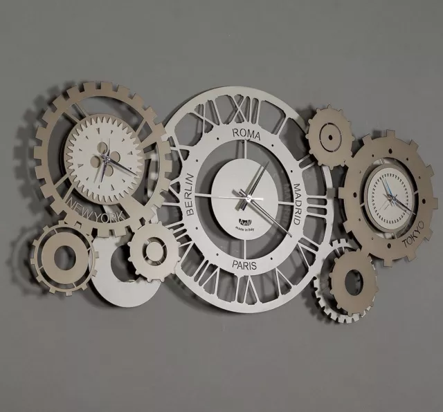 Orologio da muro parete moderno steampunk Fuso Meccano design Arti e Mestieri