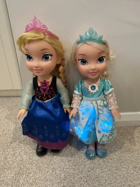 Disney Princess Elsa & Anna Singing Light Up Interactive toddler doll Set Frozen