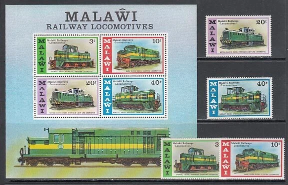 Malawi - Post Yvert 273/6 + Hb 45 MNH Züge