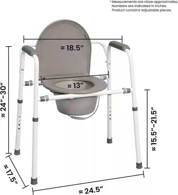 Inodoros Para Adultos Inodoro Portátil Silla Bano Orinal Plegable Médico Mayores 2