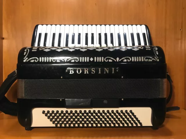 Borsini 120 Bass 7 Register Made in Italy Black Plays