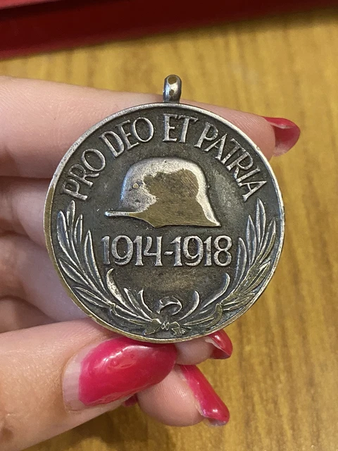 Médaille WWI 'Pro Patria' Guerre Mondiale 1914 - Bronze, 20.65g, 35mm, Qualité AU, Poinçon Corne D'abondance