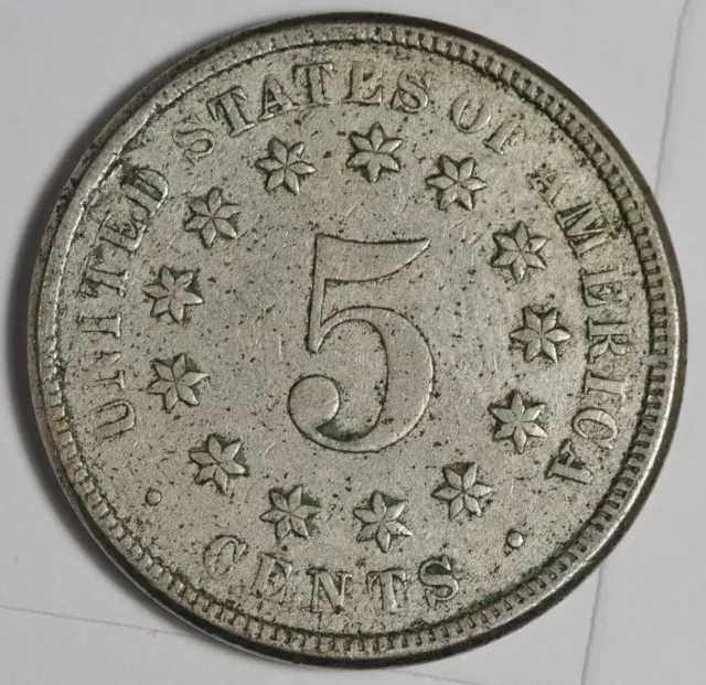 1875 Shield Nickel.  VF.  196614 2
