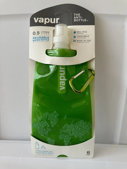 Green Vapur Reflex- The Anti-Bottle-Water Bottle, .5L/18oz- NEW