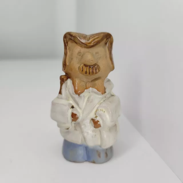 Vtg 60s 70s Glazed Clay Pharmacist Figurine Ceramic  Primative Folk Art Chemist