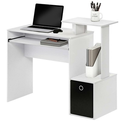 DREAMADE Scrivania con Cassetto Porta PC Tavolo per Computer in Legno a Casa Ufficio Nero 