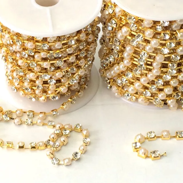 Rhinestone Close Chain Ribbon Sparkle Trim for Garment Shoes Decor DIY Accessory 3