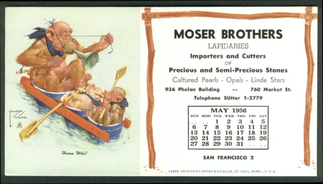 Lawson Wood Monkeys Heave Who? blotter Moser Lapidaries SF CA 1956