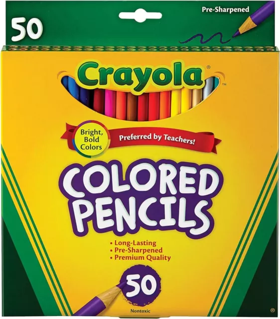 CRAYOLA Colored Pencils Art Tools 50 Count Perfect for Multicolor