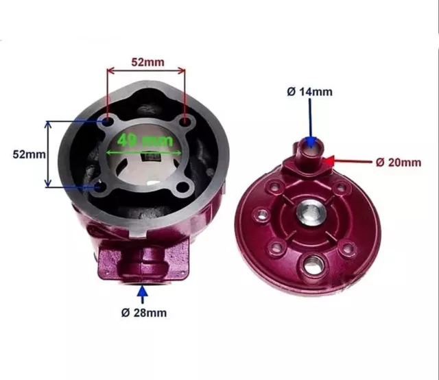 KR Tuning Zylinder kit Minarelli AM6 90ccm für CPI SM 50 Supermoto 2003-2010 2