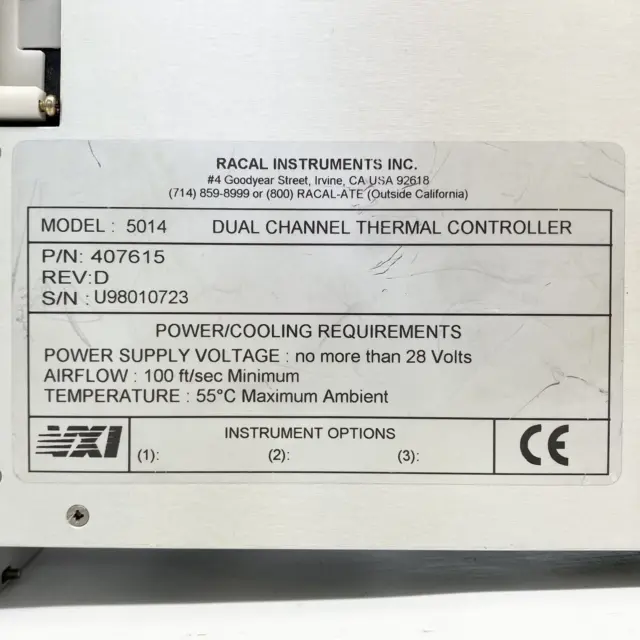 Controlador de temperatura térmica de doble canal Racal Instruments 5014 407615 2
