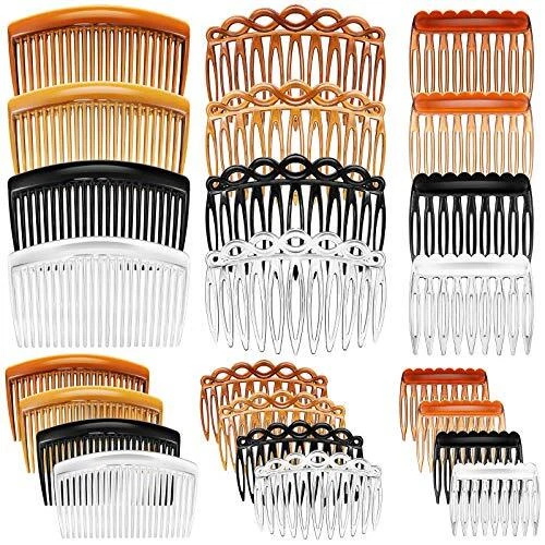 24 Pieces French Hair Side Combs Set Plastic Twist Comb