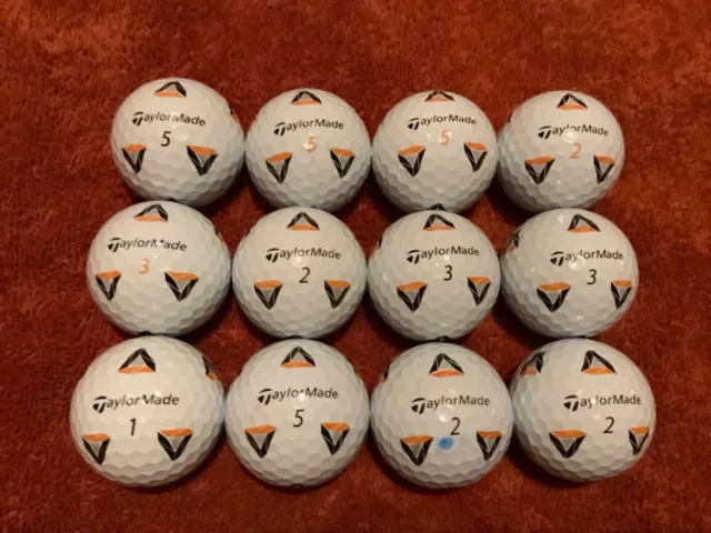 12 X TaylorMade TP5/TP5X Pix Golf Balls - used - very good condition