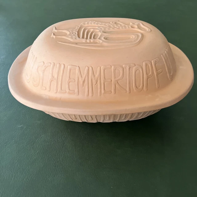 ANCIENNE TERRINE RONDE Cocote en Terre Cuite Vernissée avec couvercle